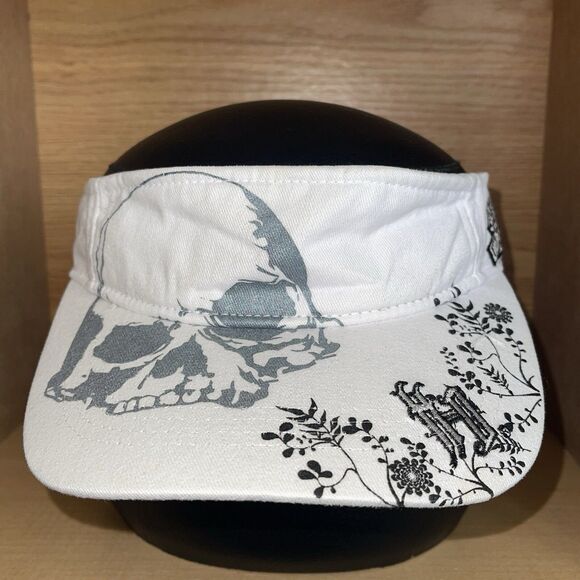 Harley-Davidson Accessories - Harley Davidson White Skull Print Women's Visor